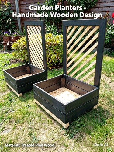 Wood raised garden trough - raised,