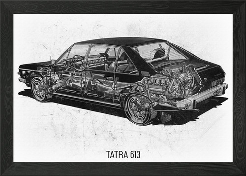 Tatra 613 framed wall - tatra,