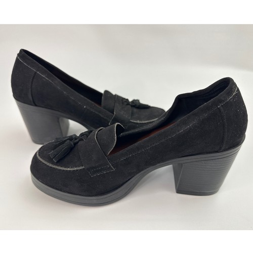 Mia black suede - suede, loafer