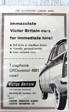 Victor Britain Car Hire Specialists Chauffeur 1960 vintage small print advert