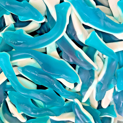 1kg large blue jelly - blue, sharks