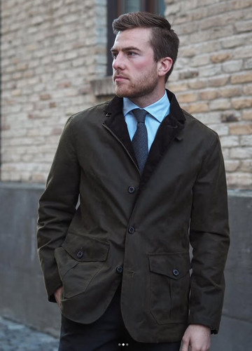 Barbour lutz waxed jacket - lutz,