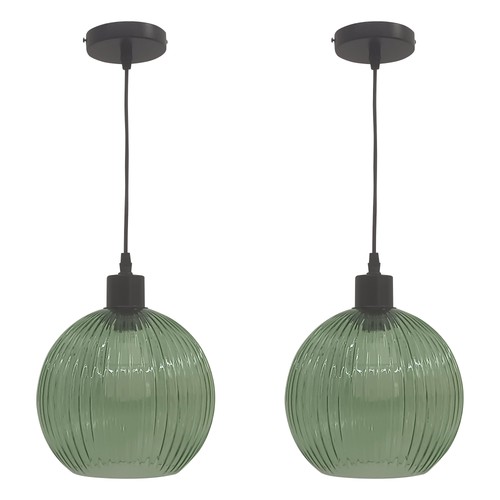 Set green glass - set, black