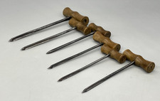 6 Vintage T Handle Auger Spoon
