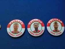 WREXHAM FOOTBALLERS LARGE VINTAGE PIN BADGES X 3