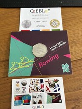2012 LONDON OLYMPIC SPORTS 2011 50p COIN UNC SEALED IN CARD. ROWING