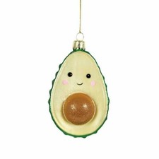 Sass and Belle Sparkly Avocado Novelty Hanging Christmas Tree Bauble