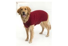 KNITTING PATTERN COPY DOG COAT NUMBER 41 JUMPER BASKETWEAVE ARAN YARN S-XL