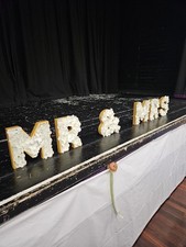 Mr & Mrs Floral White & Gold