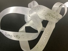 Chanel White with Silver Stars Christmas Ribbon 1.4m ?️