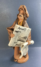 Falvo Rogliano Terracotta 12"  Statue Figurine - Amalfi Newspaper Seller