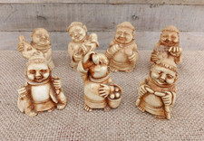 Collection of 7 Resin Ivory Coloured Monk Friars Figures