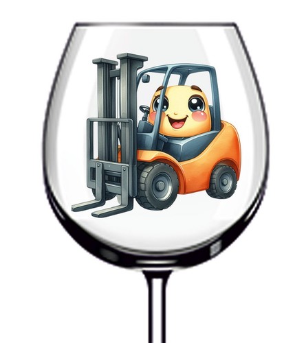 12x colourful forklift truck - colourful,