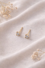 14K Gold Plated Round 3mm CZ