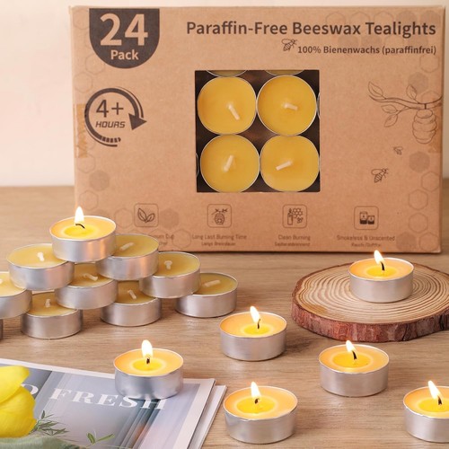 Letine 24pcs beeswax - beeswax, tealight