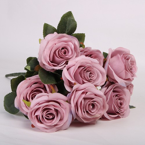 Heads realistic silk rose - 10,