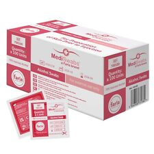 MediSwabs Pre-Injection Alcohol Prep Pads (x100), 70% Isopropyl Alcohol Sachets