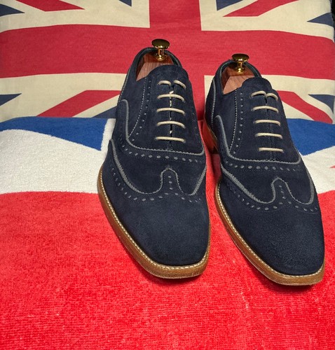 Barker spencer navy - spencer, suede