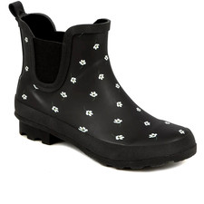 PAVERS Womens Chelsea Boot Wellies - Black Floral UK Size 5 & 8