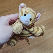 RUSS BERRIE Cat SOFT TOY Plush KITTEN Beanie Small Striped Ginger Rare 