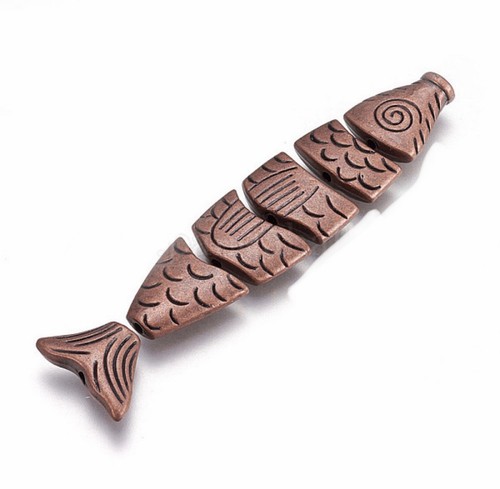 Worry fish beads red - beads,