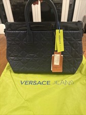 Versace Jeans Blue Large Handbag - New With Tags, Verified w/ Dust Bag & Card