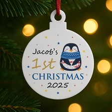 Personalised 1st First Christmas Decoration Gift For Kids Girls Boys Toddler