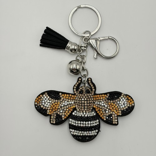 Rhinestone bee keychain - rhinestone,