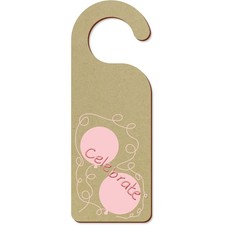 'Celebrate With Pink Balloons ' 200mm x 72mm Door Hanger / Sign (DH00040462)