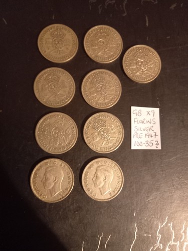 Silver florins pre 1947 - silver, x