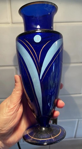 Vintage hand blown - hand, blue