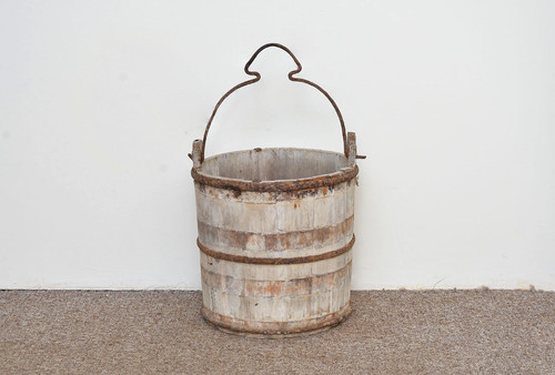 Old vintage wooden - old, bucket