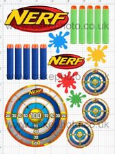 NERF GUN BULLETS & TARGETS EDIBLE ICING CAKE IMAGES / UNCUT OR PRE-CUT