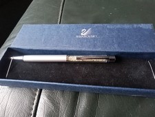 Swarovski Silver Crystal Biro Pen  Working Order in Box