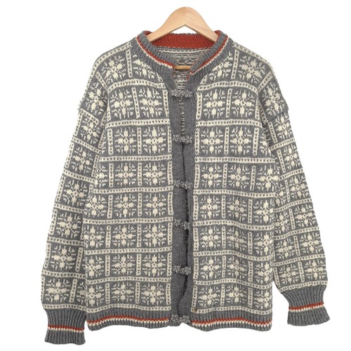 Nordic fair isle cardigan - nordic, grey