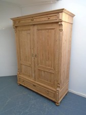 A Huge Victorian Antique/Old Pine Rare 2 Door Knockdown Wardrobe to Wax/Paint