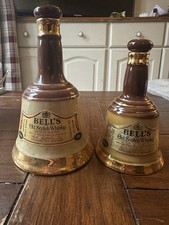 2 Vintage Bells Old Scotch Whisky Decanters