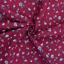 BUDDING ROSES PRINT NEEDLECORD FABRIC * 100% Cotton * 112cm wide * Dressmakin...