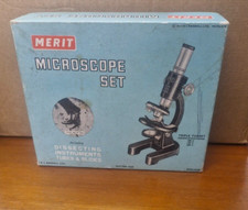 Vintage Merit Microscope Set, good condition.