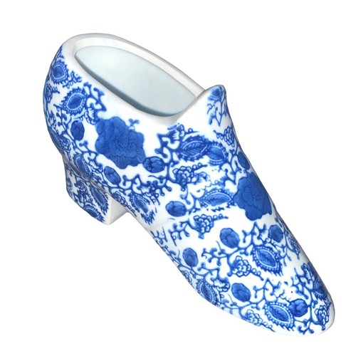 Blue white decor shoe - &,