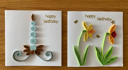 Handmade quilled cards pair - quilled,