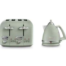 Delonghi Argento Flora 1.7L Kettle & Toaster 4 Slices SET GREEN DL3015/DL3022