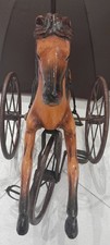 Antique Victorian 15 Inch Tall Tricycle Horse Hand Carved