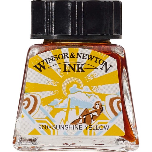 Drawing ink bottle - drawing, sunshine
