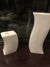 Belleek Living”REFLECT”  Set Of Two Candleholders Fine China Made In Ireland
