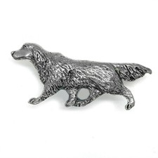 ENGLISH IRISH  RED SETTER PEWTER PIN BADGE BROOCH LAPEL GIFT BOX BIRTHDAY XMAS
