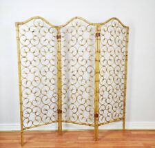 Mid-century Bamboo Cane Wicker Rattan Folding Screen Room Divider