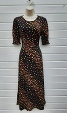 TEA,DAY DRESS,WW2,ROSES,30S,40S,50S,60S,70S,80S,VINTAGE LOOK,DUSK,SIZE 8,NWTS