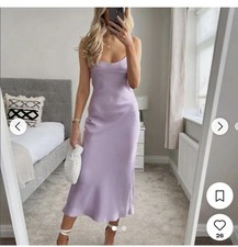 Ladies Zara Lilac Satin Midi