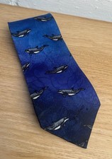 Wyland Neck Tie Blue Dolphin